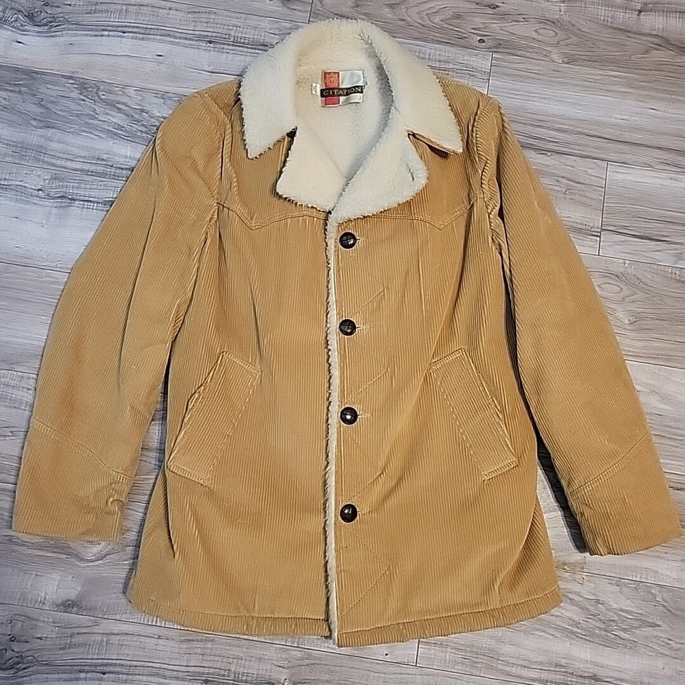 Citation Coudroy Coat Mens Large Sherpa‎ Collar Lined Button Jacket